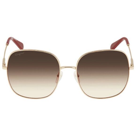NWT Salvatore Ferragamo SF300S Metal Frame Gradient Lens Oversize Sunglasses - Picture 1 of 4